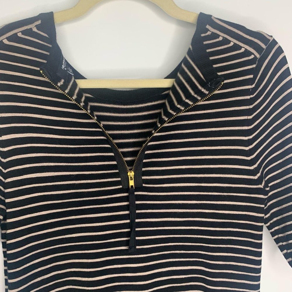 Premise Studio Striped Exposed‎ Zipper Knit Top S - Picture 7 of 9